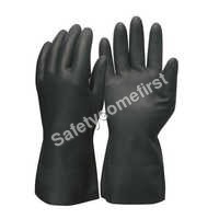 Neoprene Gloves With Flock Lining - Material Neoprene, Size S/m/l, Color Black, Length 24cm, Cuff Length 11-15 Inches, Acid Resistant, Full Fingered, Reach Certified