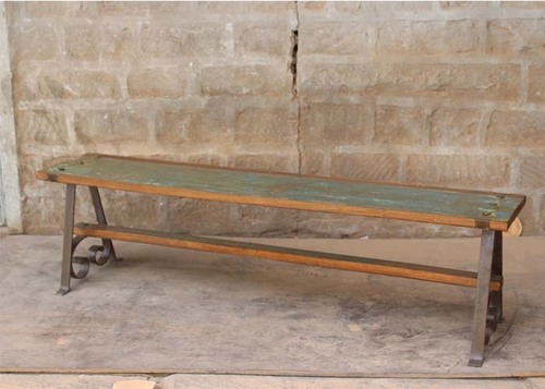 wooden iron bench