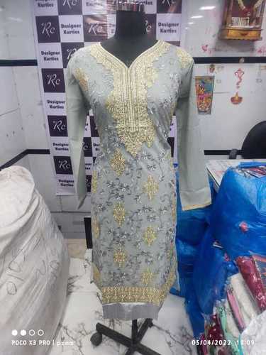 Indian Chiken Work And Braso Work Kurti