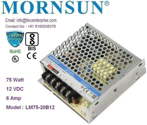12VDC 6A MORNSUN SMPS Power Supply