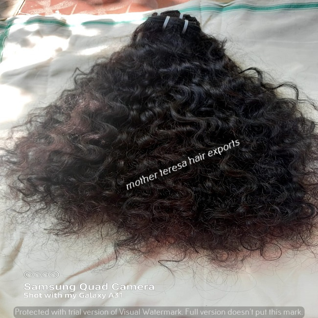 Factory Price Quality Machine Weft Curly Human Hair Extensions