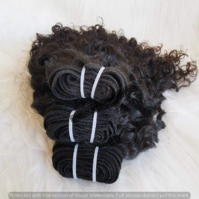 Factory Price Quality Machine Weft Curly Human Hair Extensions