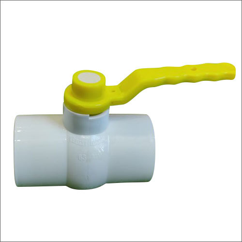 PP Solid White Coating MS Handle Ball Valve