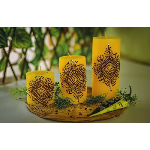 Heena Candle 3 Pcs Set Use: Home Decoration