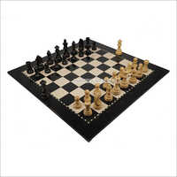 19 Inch Wooden Laminated Chess Board Game with 3.75 Inch Staunton Style Wooden Chess Pieces