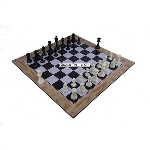 Wooden Laminated 21 Inch Chess Board Game Set with 3.75 Inch Plastic Chess Pieces