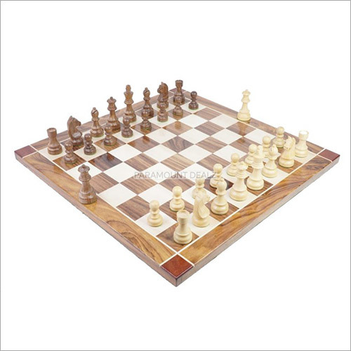 Flat Style 21 Inch Personalized Wooden Chess Board Game Set