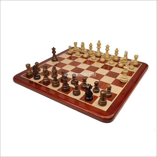 21 Inch Flat Style Wooden Chess Board Game Set with Staunton Chess Pieces and Chess Box