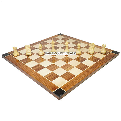 Solid Wood Chess Board In Sheesham & Box Wood