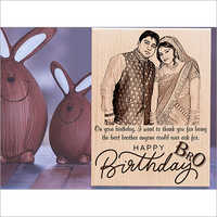 Customized Engraved Wooden Frame with Photo and Carved Message