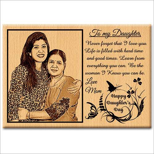 Daughters Day Engraved Personalized Wooden Photo Frame
