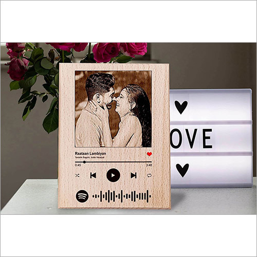 Wood Wooden Personalized Spotify Photo Frame Plaque For Anniversary