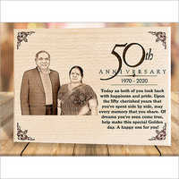 50th Golden Wedding Anniversary Personalized Engraved Photo Frame