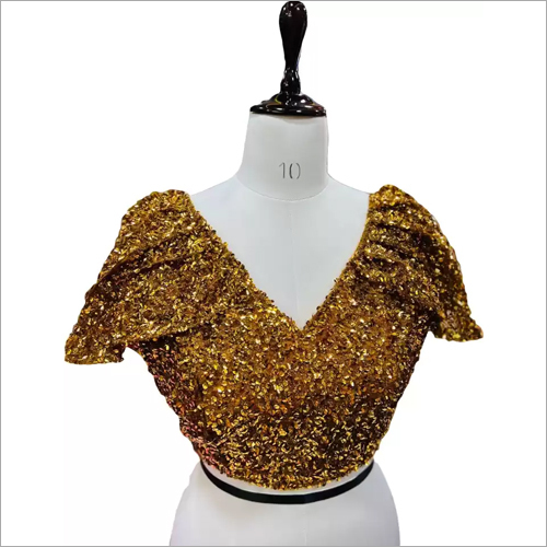 Golden Party Wear Fancy Blouse