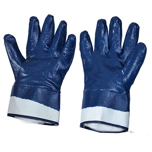 Blue Nitrile Dipped Hand Gloves