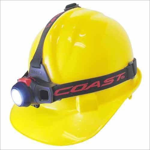 Yellow Industrial Safety Helmet With Torch