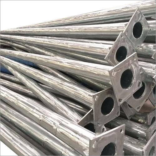 5 Meter MS Street Light Pole - MS Hot Dip Galvanized Build, Gray Finish for Outdoor Illumination