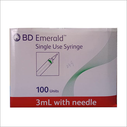 Stainless Steel 3 Ml Bd Emerald Syringe With Needle