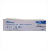 2.5 ML Nipro Hypodermic Syringe For Single Use