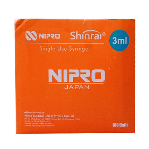 Stainless Steel 3 Ml Nipro Shinrai Syringe