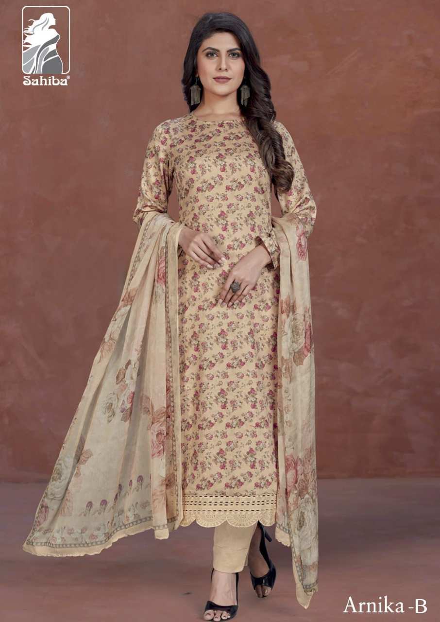 Cotton Satin Printed Salwar Suits