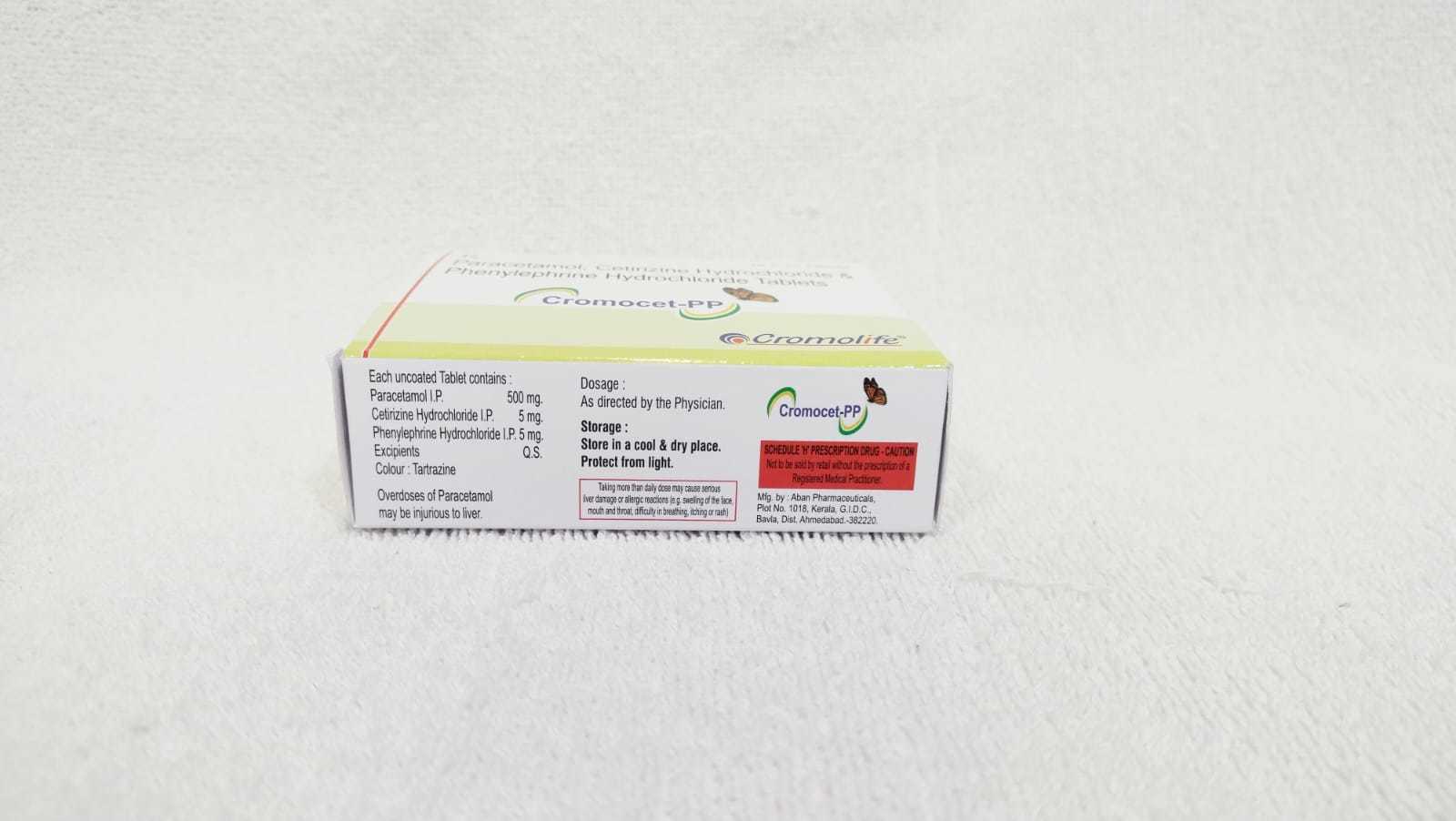 Paracetamol 500 Mg  Cetirizine Hcl 5 Mg   Phenylephrine Hcl 5 Mg