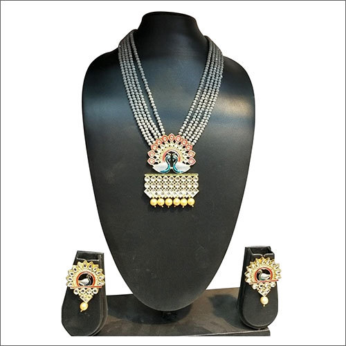 Designer Artificial Rani Sets - Alloy, 18 Inches, Grey | Elegant Design, Beads, Ceremonial Wear, Box Packaging