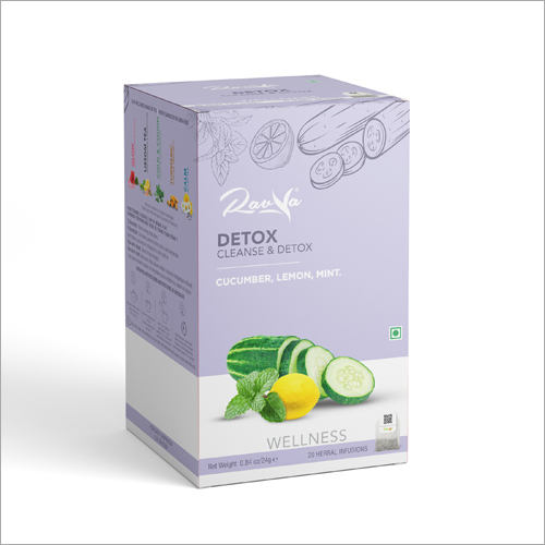 Detox Cleanse Cucumber Lemon Mint Flavour Tea Bag Antioxidants