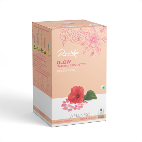 Glow Natural Skin Detox Rose And Hibicus Tea Bag Antioxidants