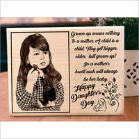 Daughters Day Personalized Wooden Engraved Photo Frame Gift For Girl (9x7 in)