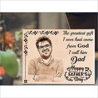 Father's Day Customized Engraved Wooden Frame Daughter's Letter for Dad