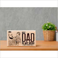Fathers Day Wooden Personalized Photo Frame Gift For Dear Daddy (7x4 inches)