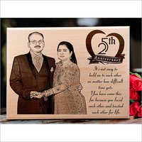 Happy 25th Wedding Anniversary Wooden Photo Frame Gift for Couple