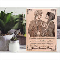 Happy Birthday Dear' Personalized Engraved Rectangular Wooden Photo Plaque