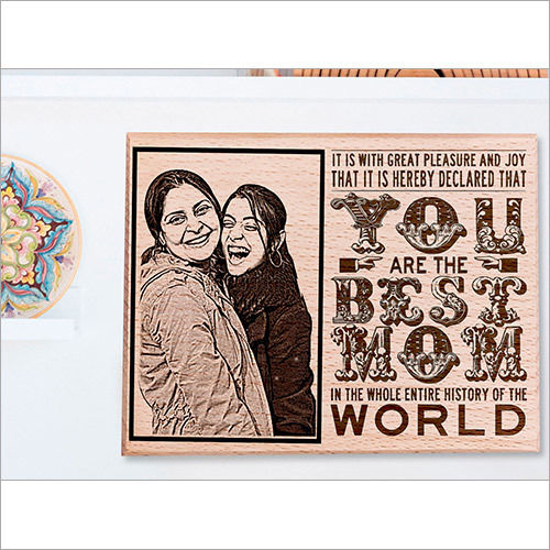 Mother's Day Personalized Gift Engraved Photo Plaque Wood Gift for Mom (8x6 inches)