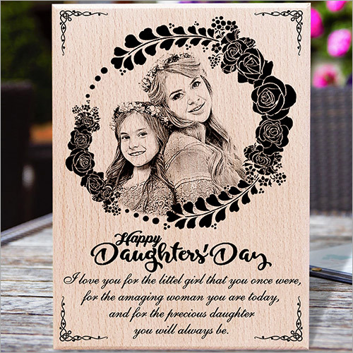 Daughters Day Personalized Engraved Wooden Photo Frame Gift For Her