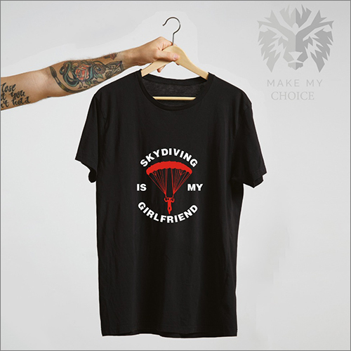 Mens Black Printed T-Shirts