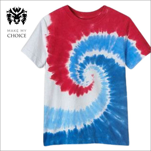 Men Round Neck Tie Dye T Shirt