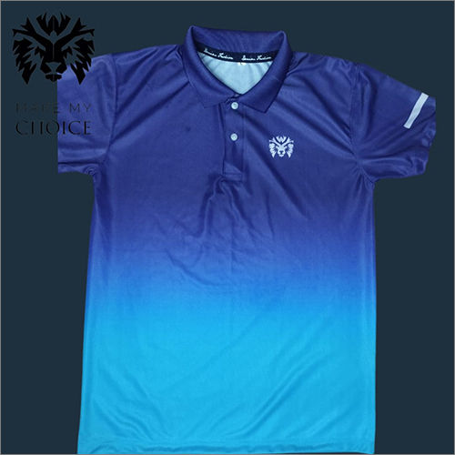 Blue Mens Polyester T Shirt