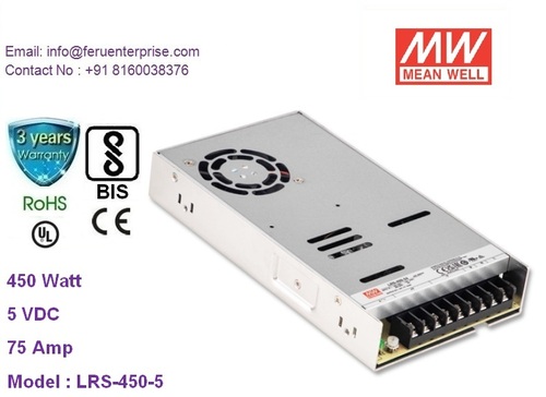 5VDC 75A MEANWELL SMPS Power Supply