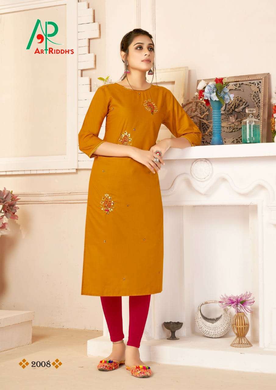 Liquied Cotton Straight Kurtis
