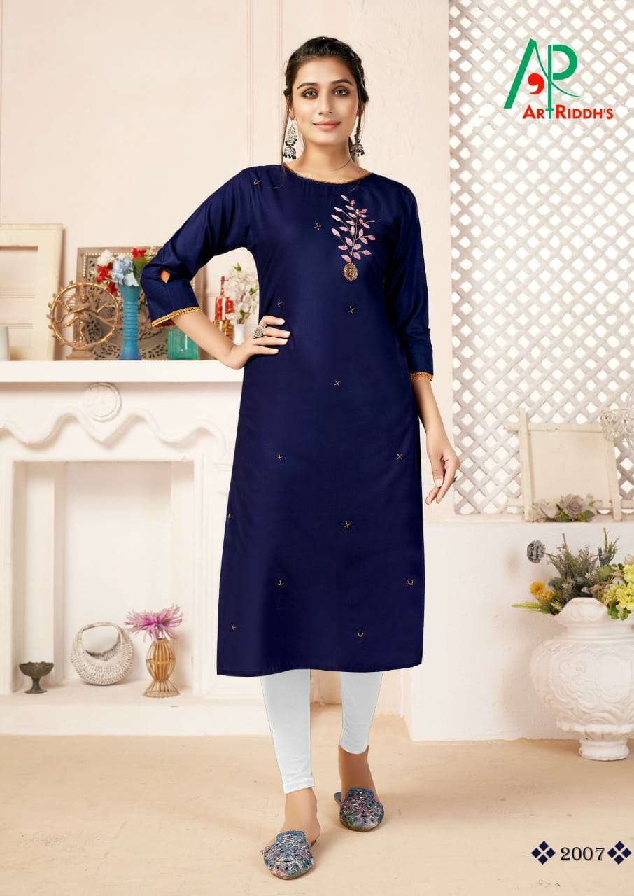Liquied Cotton Straight Kurtis