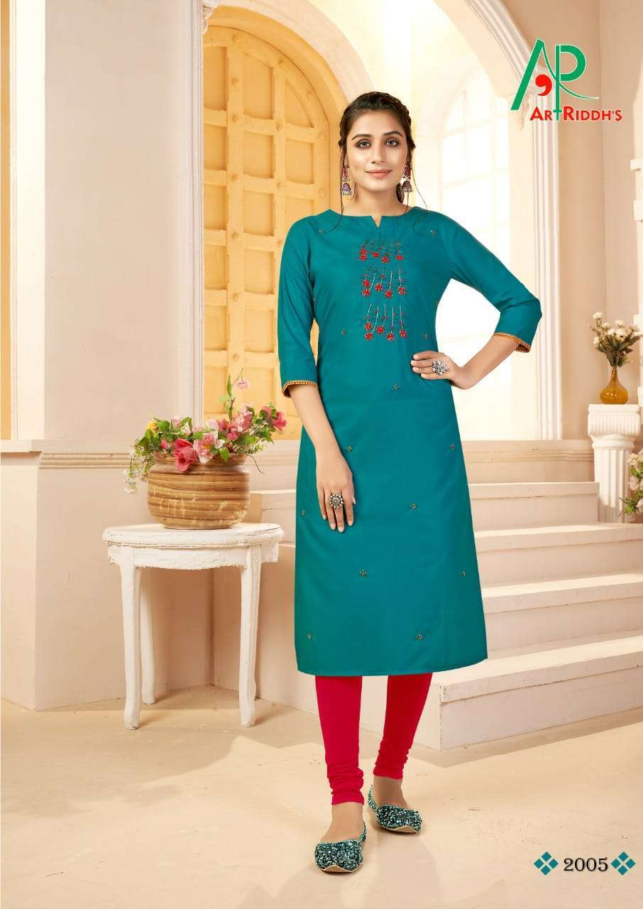 Liquied Cotton Straight Kurtis