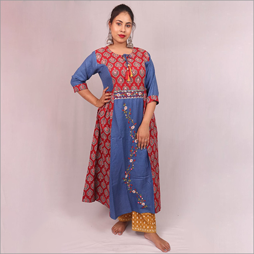 Ladies Gown Kurti With Hand Work