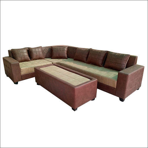 L Shaped Leather  Corner Sofa Set