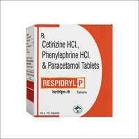 Cetirizine HCl Phenylephrine HCl and Paracetamol Tablets
