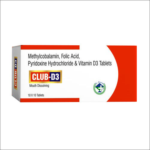 Methylcobalamine Folic Acid Pyridoxine Hydrochloride And Vitamin D3 Tablets General Medicines