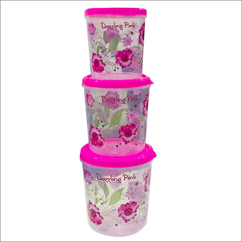 Eco-Friendly 3 Pcs Plastic Flower Print Container