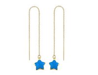 Rainbow Star Threader Moonstone Earrings Chain - Gold Vermeil Threader - Long Chain Jewelry