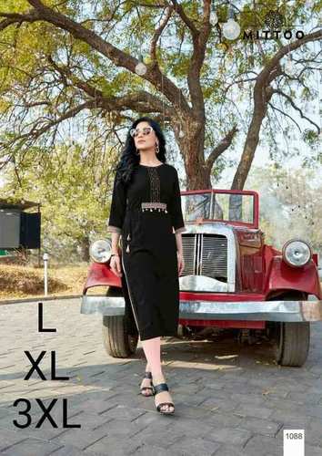 Rayon Straight Kurti Wear